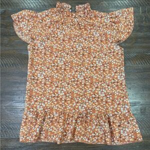 Charming Orange Floral Top